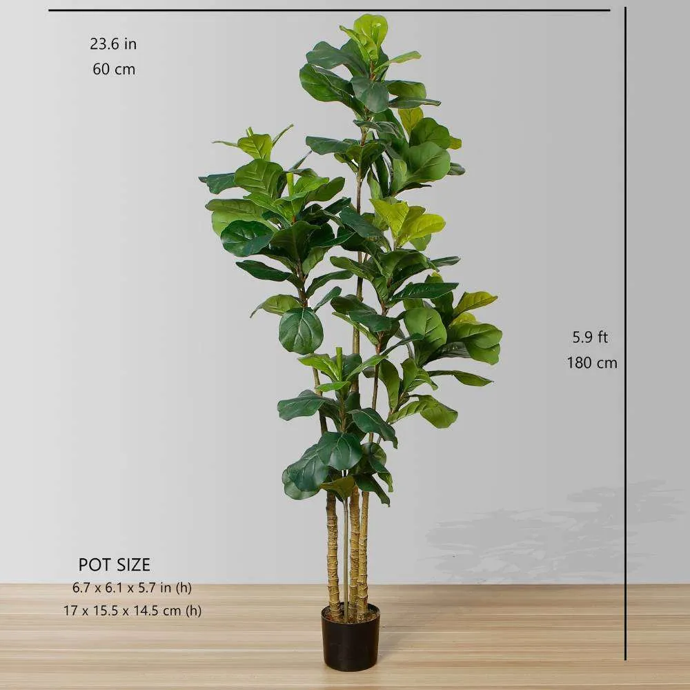 豊富な人工フィドル葉の鉢植え植物（複数のサイズ）