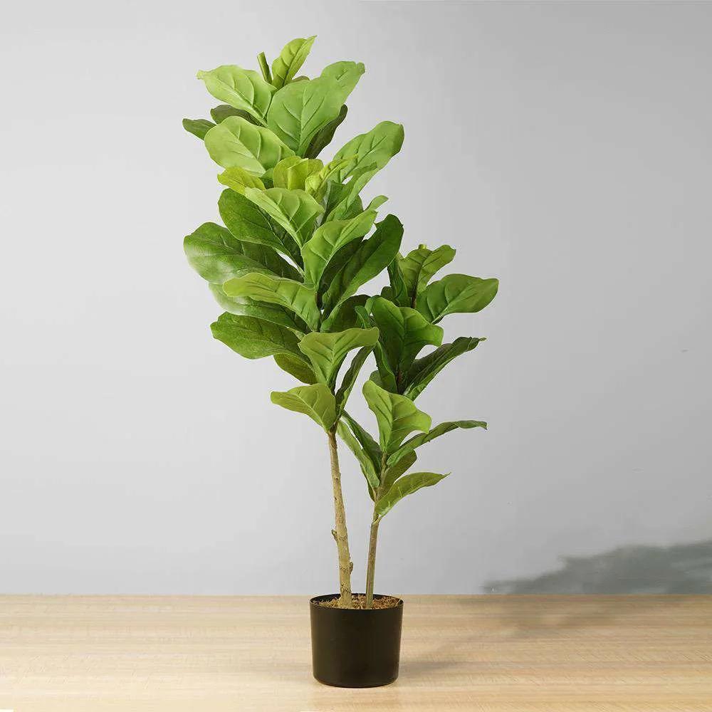 豊富な人工フィドル葉の鉢植え植物（複数のサイズ）