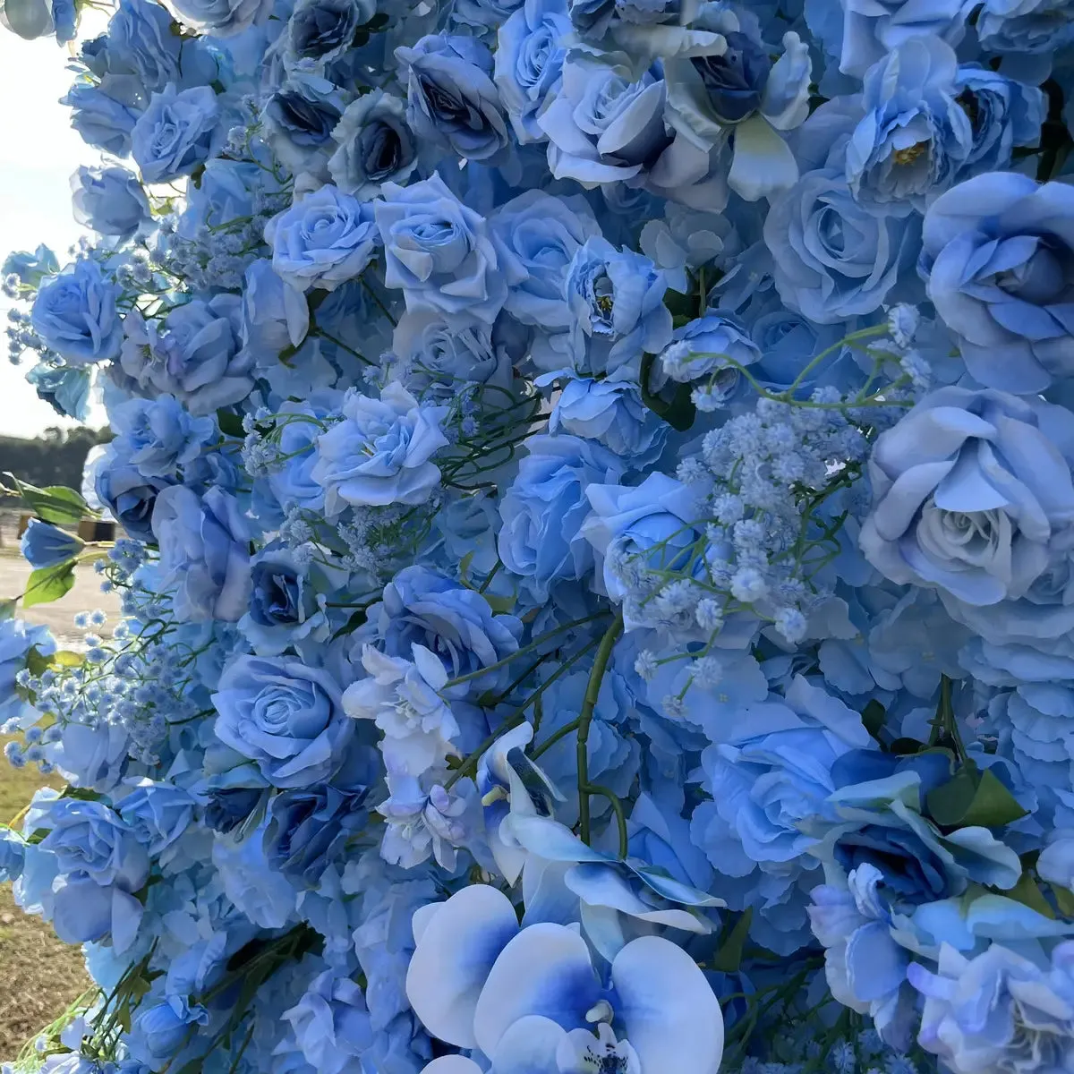 yblioukeフラワーウォールファブリックローリングカーテン花柄の背景結婚式のパーティーの提案装飾