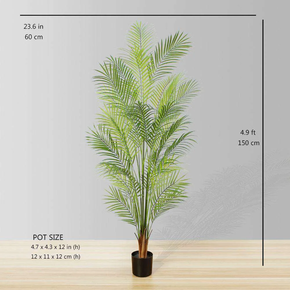 人工のアレカヤシの木が鉢植え植物