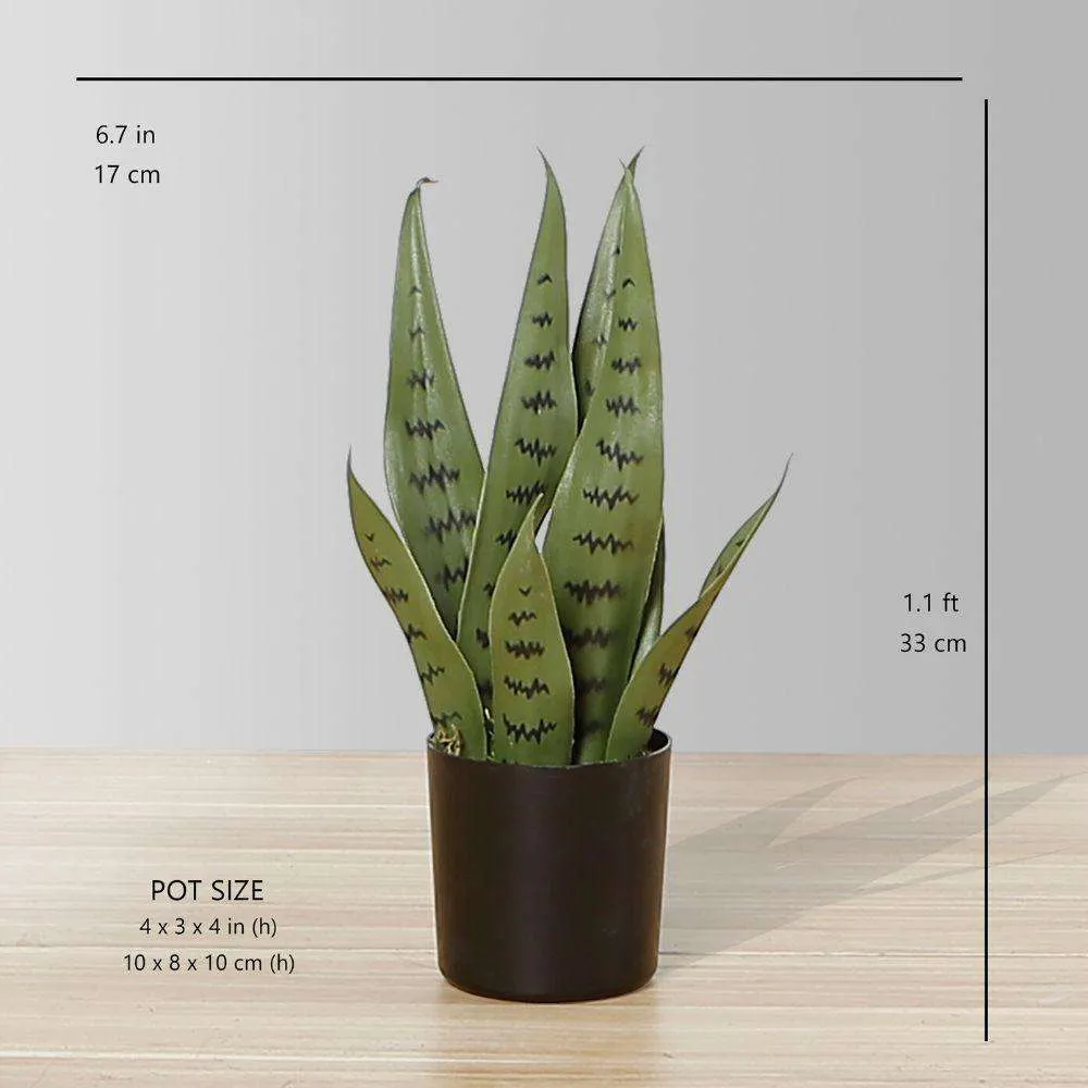 人工ヘビSansevieria Green Potted Plant