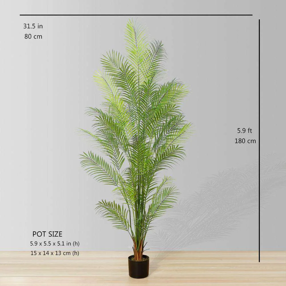 人工のアレカヤシの木が鉢植え植物
