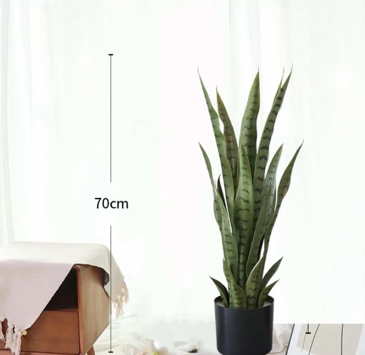 人工ヘビSansevieria Green Potted Plant