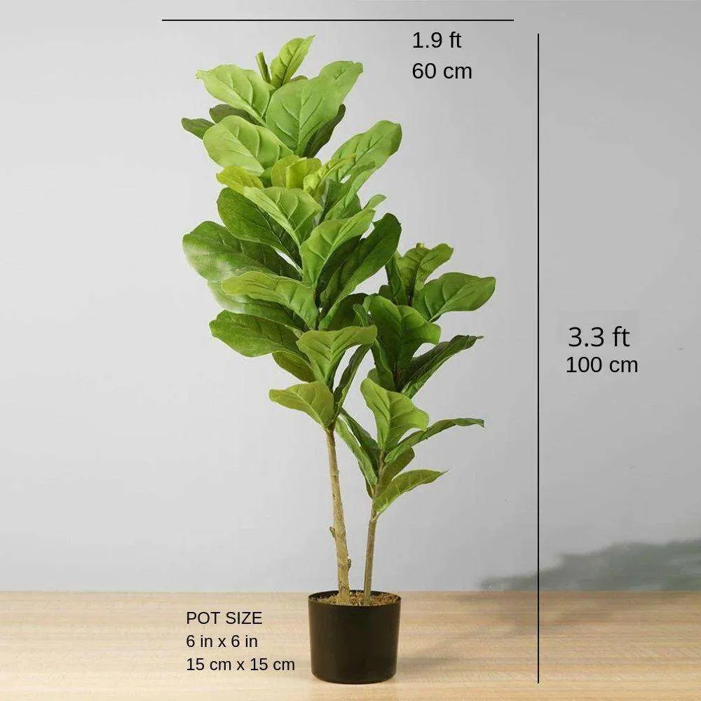 豊富な人工フィドル葉の鉢植え植物（複数のサイズ）